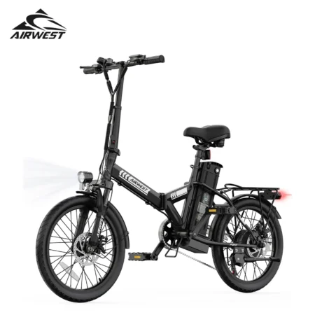 Adult Electric Bike, 750W Peak Motor, 48V 7.8Ah Battery, 20-Inch City E-Bike, 20 MPH, UL 2849 Certified, 1-Year Warranty